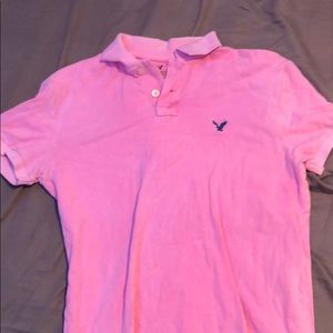 Pink American eagle polo